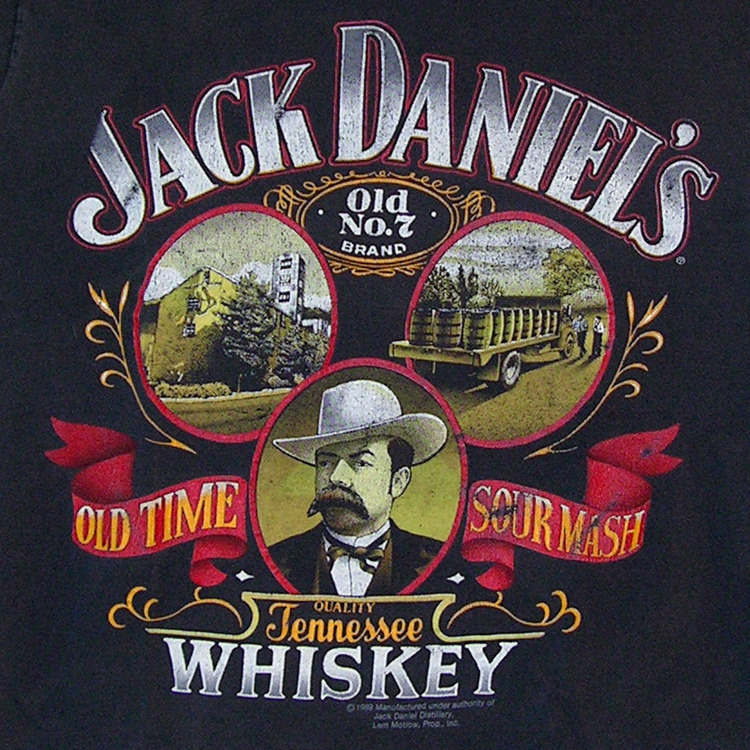 Vintage Jack Daniels T-Shirt Old Time Sour Mash Illustration Logo. 1989 ...