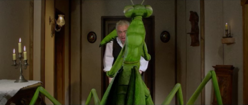 The scene in Dario Argento’s Dracula where Dracula changes into a giant praying mantis. 