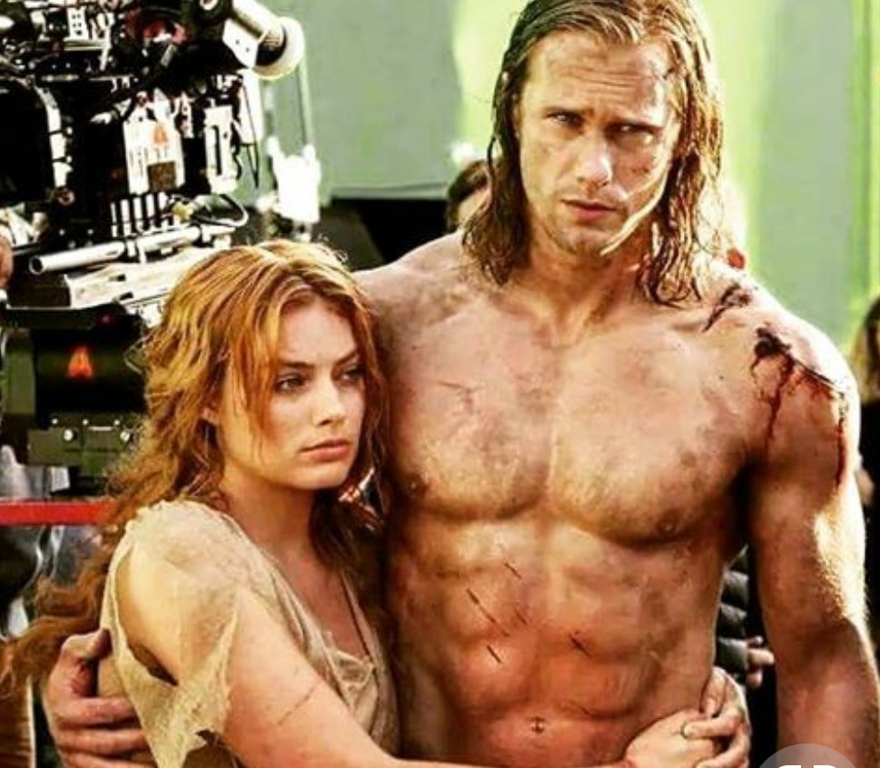 No Normal Man Margot Robbie Alexander Skarsgard On The Set Of