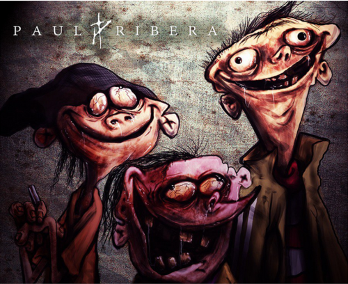 headyhunter:  Artist Paul Ribera decided to ruin all of childhoods with warped and strung out versions of 90’s cartoons. Have fun trying to sleep ever again. In Order: Ed, Edd & Eddy. Dexters Laboratory, Hey Arnold, Rugrats, Doug, Powder Puff