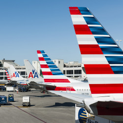 thelairdco:  Something old and something new….American Airlines lined up at MIA.