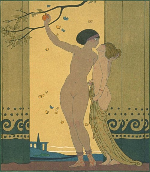 Illustration from Pierre Louÿs’ Les Chansons de Bilitis by Georges Barbier (1922)