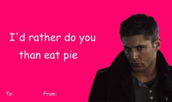 gollurn:  i can’t stop making valentine’s day cards, so here’s some dean winchester for y’all 