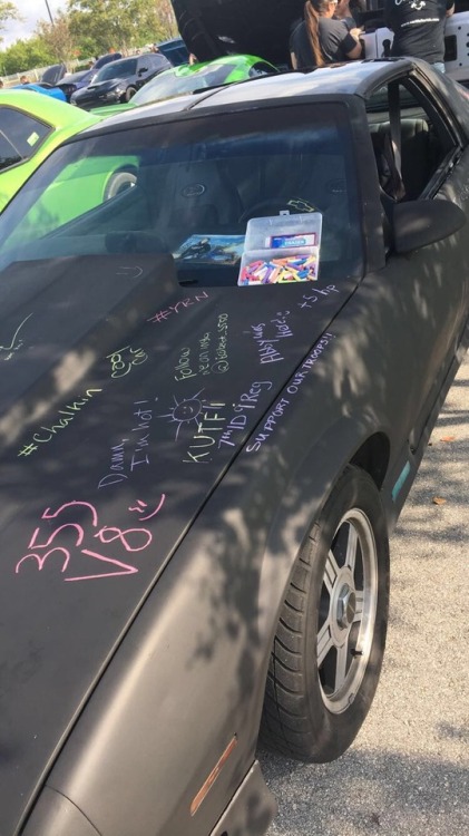 A morning spent at a car show is a morning well spent! Cars and coffee!! I don’t really take pictures since I grew up on going to car shows but the guy who painted his car with chalk paint and let’s people draw and write on his car was very