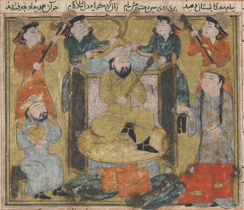 Sam granting an audience to Queen Sindukht (crop)Detached folio from a Shahnama, Iran, early 14th ce