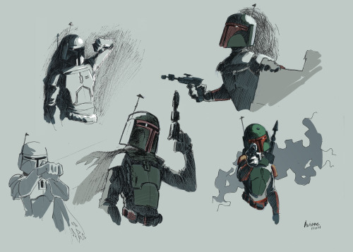 aurianeremond: a bunch of tiny Boba Fetts :D