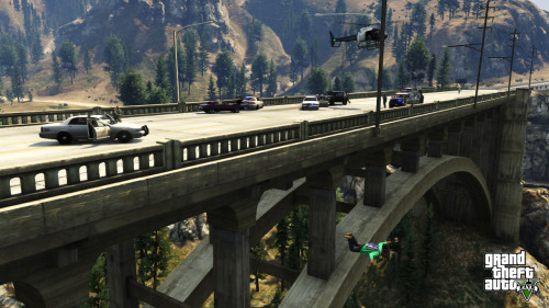 gamefreaksnz:  Grand Theft Auto V: 12 new screens unveiledRockstar has delivered a bunch of new GTA V screenshots showing off key gameplay features including car, plane and helicopter chases.