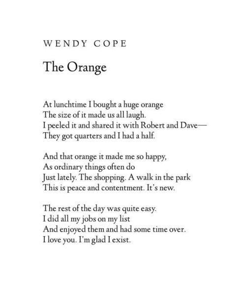 Fruitrollup On Tumblr // Mary Karr, Excerpt From Cherry // Wendy Cope, The Orange