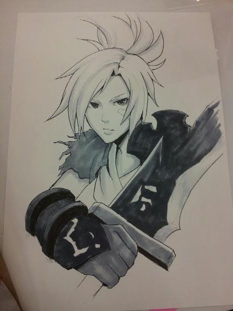 thegadgetfish:  Commissioned ff-sade at Fanime! Absolutely love the way she draws Riven. &lt;3