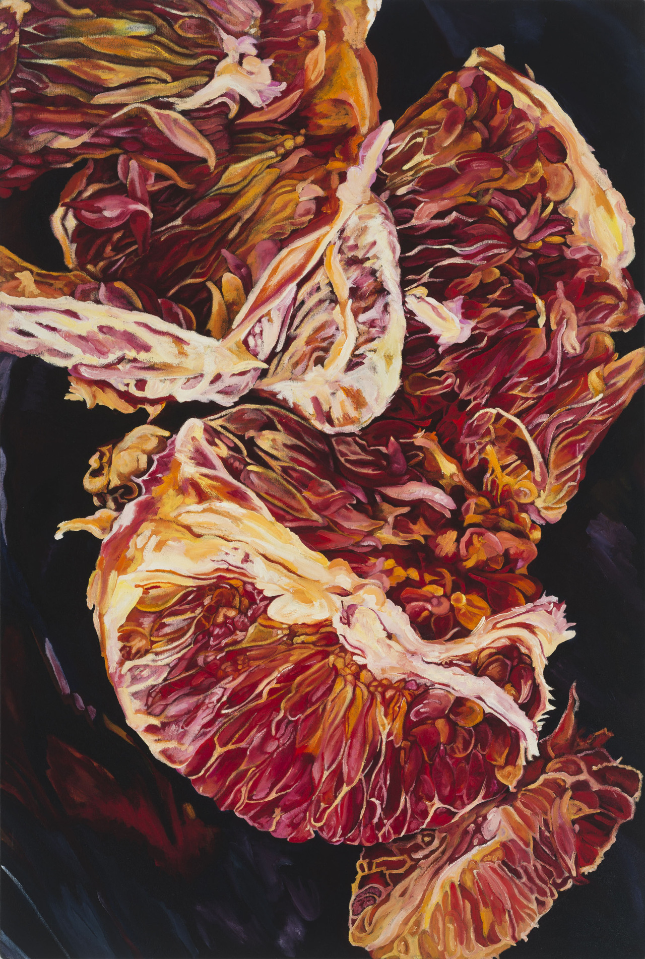 pomegranatelesbian: Fig, Pom, &amp; Blood Orange Logan Bruce Oil on Canvas 