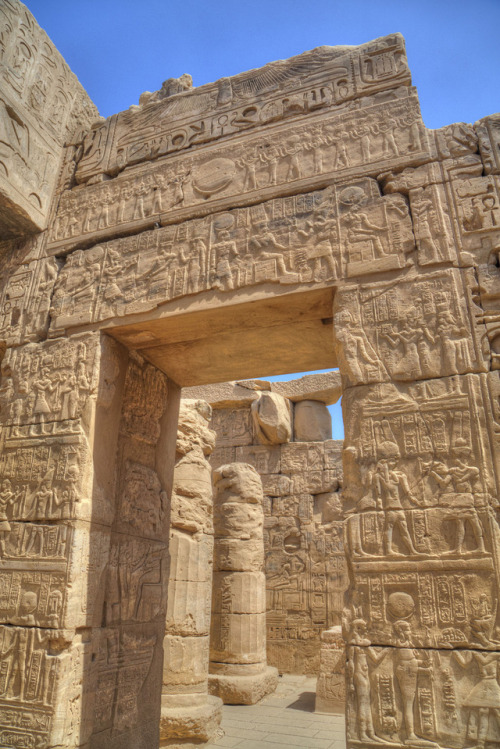 Temple of KhonsuDoorway in the Temple of Khonsu, originally constructed by Ramesses III. It is locat