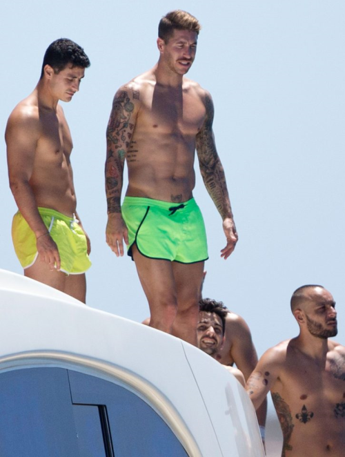 realmadridlocavictoria:Sergio Ramos is seen enjoying his holiday in Ibiza with his friends on July 1