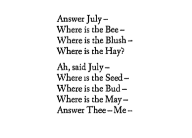 Emily Dickinson, ‘Answer July’, The Complete Poems of Emily Dickinson