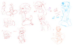 kanelfa:  Warmed up earlier today doing some doodles on an NC server I hosted with some art friends. Just compiled/cropped a bunch of the Fei’s, colored up a few that I drew! (nyanchat, it’s basically open canvas / drawpile with friends )Still