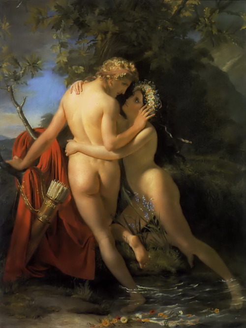 16chakras:The Nymph Salmacis and Hermaphroditus by Francois-Joseph Navez [Belgian Neoclassical Paint