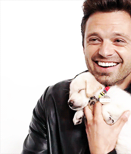 tomhiddluston:Sebastian Stan and a puppy will make your day happier!