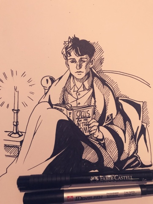 questionartbox: inktober - Day 5: Some New Reading (Credence Barebone; Fantastic Beasts and Where To