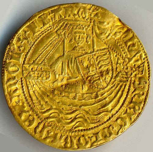 met-medieval-art:Quarter Noble of Edward III (r. 1327–77), Medieval ArtMedium: GoldBequest of 