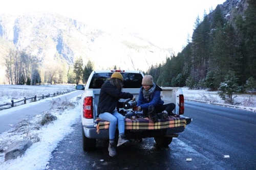 nuhstalgicsoul:Because why not pull over in Yosemite on a cold day and have some hot chocolate with 