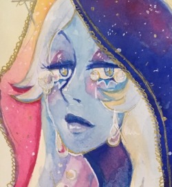 meridiantears:Blue diamond water color!! I need to use this paint and learn how to make good looking stuff and i just love her 💕