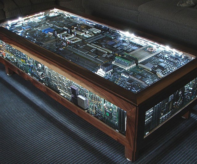 awesomeshityoucanbuy:  Circuit Board Coffee Table Overclock your living room by giving