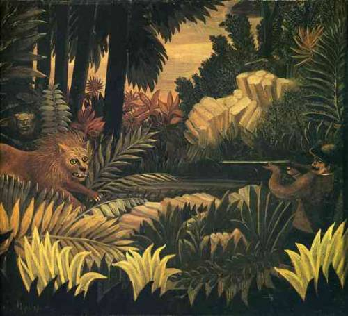 artist-rousseau: The Lion Hunter, Henri Rousseauhttps://www.wikiart.org/en/henri-rousseau/not_detect