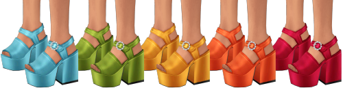 trillyke:Switch Platform HeelsSuper cute platform shoes with peep toes and ankle strap with a daisy 