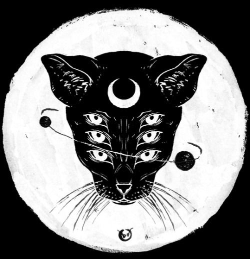 heispureblue: art by Bruno Dinizbuy Black (Moon) Catbuy Future (Eye) On Palm