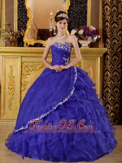 Purple ball gown prom dress