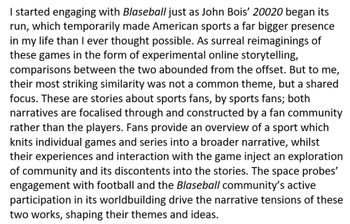 I wrote a blog post about Blaseball and 20020 even though I know absolutely nothing about sports. Li