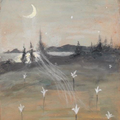 huariqueje:Moonlight Landscape  -    Hugo Gerhard Simberg , 1874.Finnish,1871-1917Oil on canvas, 19 