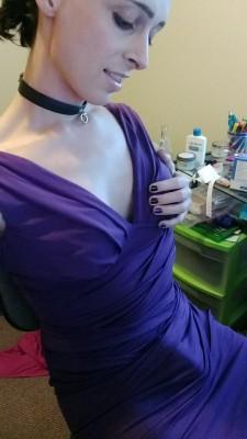 purplesonggirl: Love tenting my dress. Girl cock is a special