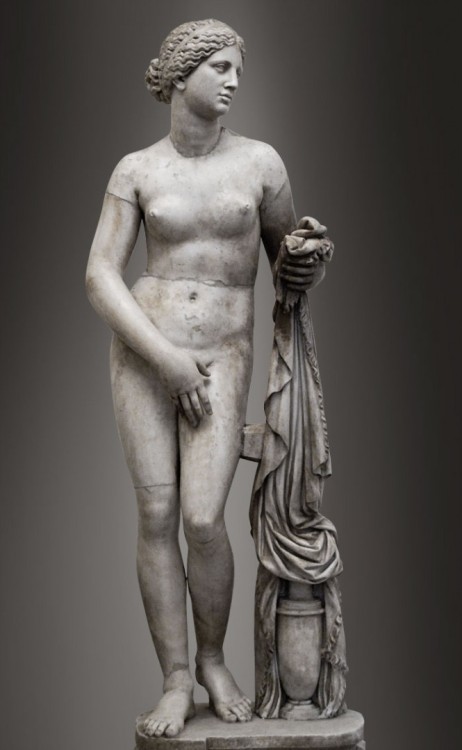 via-appia:Cnidus Aphrodite, restored in the 16th century by Ippolito BuzziRoman copy after a Greek o