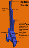 3D Population Density of Hudson County, New Jersey.