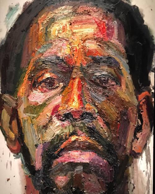 “Sedrick, Sed, Daddy,” #SedrickHuckaby’s 2014 self-portrait, oil on canvas #Outwin