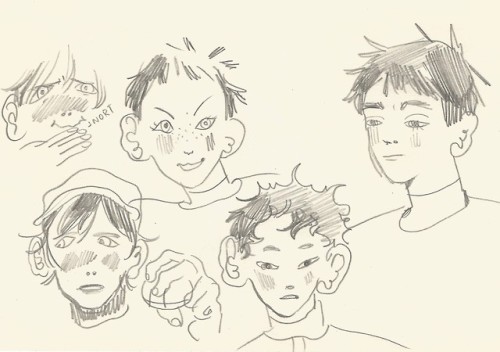 spacecrumble:silly pencil doodles.. of Oofuri boys..Junta is still my favorite!!!! aaa I love Junta!
