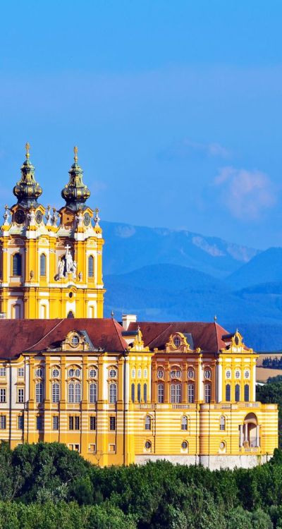 beautyandtheharpsichord:Melk Abbey, Melk, Austria Jakob Pradtauer, architect. One of the most famous