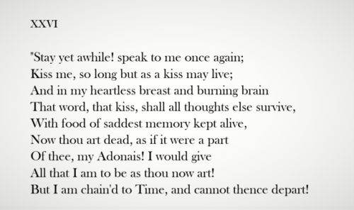 Adonaïs : An Elegy on the Death of John Keats. A pastoral elegy written by Percy Bysshe Shelley in 1