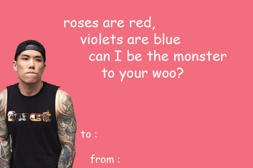 fy-jay-dok2:Monster Woo - Valentine’s Day cardsHappy Valentine’s Day babes :&gt;