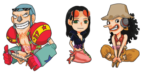 ONE PIECE CHIBIS… do i want to make stickers or charms hmmm or both???