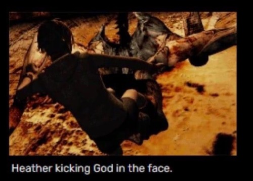 blacklodgeposting:“Heather kicking God in the face.”
