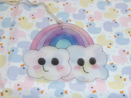 GIANT kawaii rainbow and cloud necklace $7.94