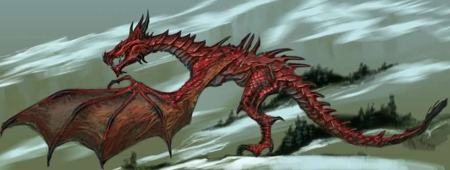 diaryofadragonborn:  The Elder Scrolls V Skyrim - Dragon concept art by the late