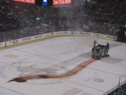 alicediavore:  hockey-time-machine: fun fact: a Zamboni leaking transmission fluid looks a lot like a hit and run crime scene WHERE´S FRANCIS 