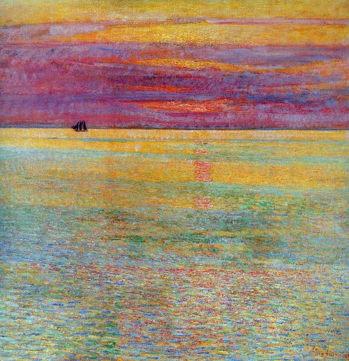 klebsy08:Childe Hassam - Sunset at Sea, 1911