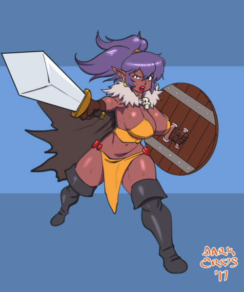 therealfunk: thedarkeros: some stream art of @therealfunk‘s oc Vanessa as a badass warrior ;3 lookit those B00BSthank you eros! 