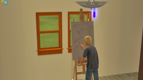 Edward wanted an easel, and has since been painting vigorously.This works, because eventually he wil