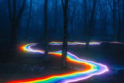 sixpenceee:  Daniel Mercadante’s rainbow road. Made with long exposure.