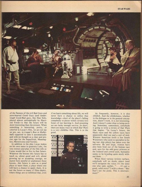 gwillow: samueldelany: Samuel Delany reviews the first Star Wars movie, 1977, in Cosmos Science Fict