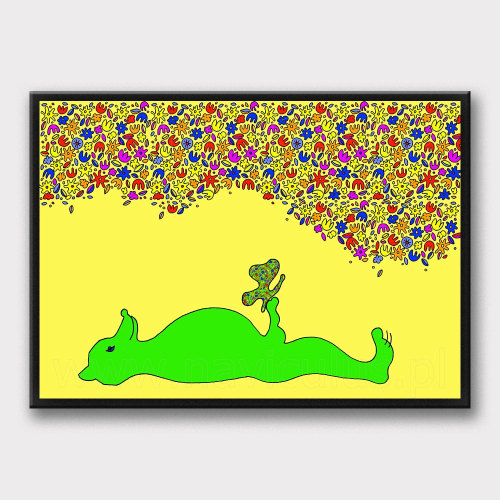 Bear’s dreams - erotic digital illustration, instant download, wall decor, animal erotic motif